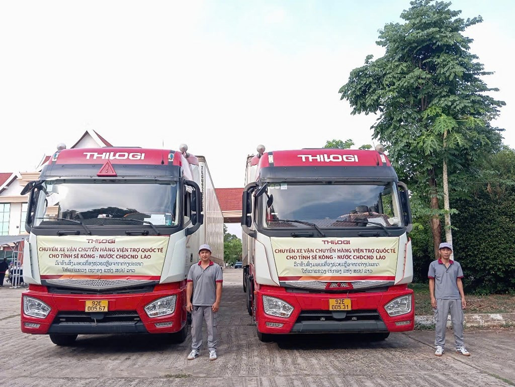 THILOGI nhà ông Trần Bá Dương vận chuyển miễn phí quà viện trợ cho nước bạn, nơi THACO đầu tư 19.000 tỷ