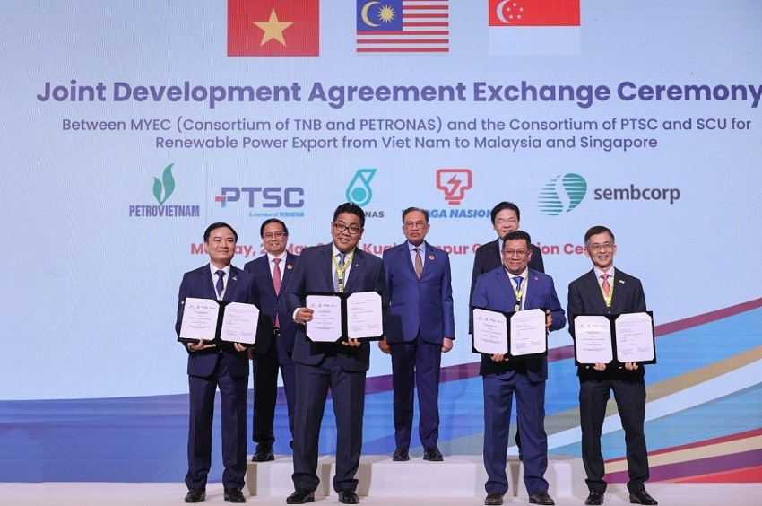 Ba Thủ tướng cùng chứng kiến cột mốc khởi đầu cho dự án lưới điện kết nối xuyên quốc gia