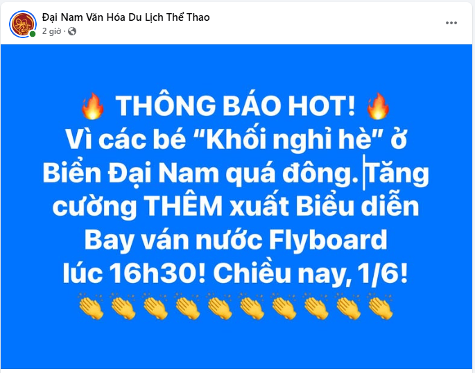 Vừa chính thức áp dụng ưu đãi đặc biệt, KDL lớn bậc nhất Đông Nam Á của bà Nguyễn Phương Hằng lại ra 'thông báo hot'- Ảnh 1. Vừa chính thức áp dụng ưu đãi đặc biệt, KDL lớn bậc nhất Đông Nam Á của bà Nguyễn Phương Hằng lại ra 'thông báo hot'- Ảnh 1.