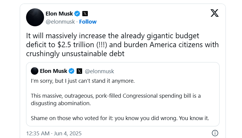 Sốc: Elon Musk 'quay lưng' với ông Trump, tuyên bố dự luật cắt giảm thuế là sự đáng xấu hổ - ảnh 2