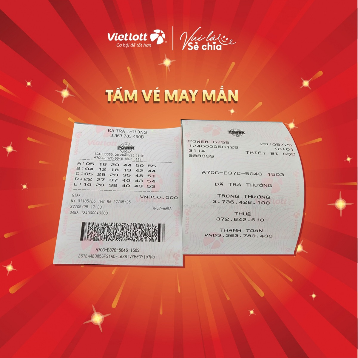 Chỉ một lần tiện đường mua vé, người đàn ông bất ngờ trúng giải độc đắc Vietlott tiền tỷ