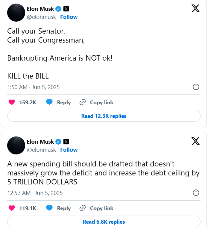 Elon Musk cảnh báo: Ông Trump sẽ 'khiến nước Mỹ phá sản, rơi vào vòng xoáy nợ nần' - ảnh 1
