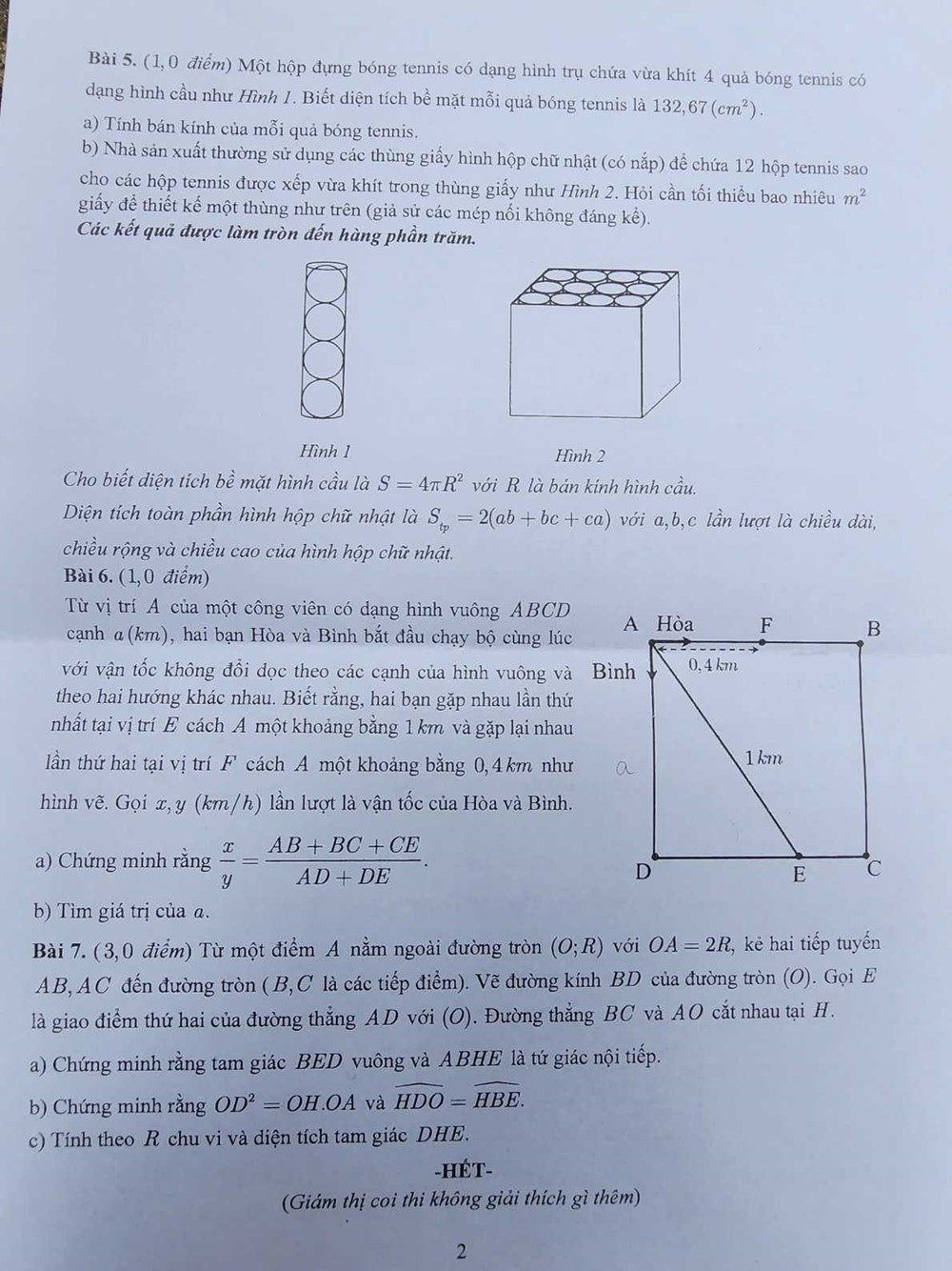 Đề thi, đáp án môn Toán kỳ thi vào lớp 10 TP. Hồ Chí Minh đầy đủ, chi tiết nhất - ảnh 2