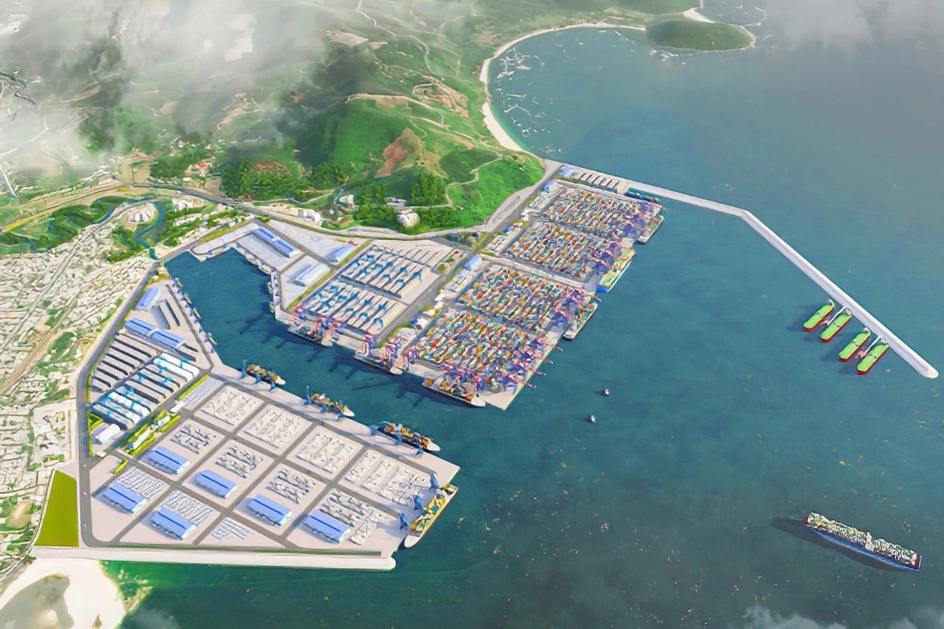 Chỉ 5 tháng nữa, cảng biển nước sâu nghìn tỷ bên dưới chân đèo đẹp nhất Việt Nam sẽ hoàn thành- Ảnh 3. Chỉ 5 tháng nữa, cảng biển nước sâu nghìn tỷ bên dưới chân đèo đẹp nhất Việt Nam sẽ hoàn thành- Ảnh 3.