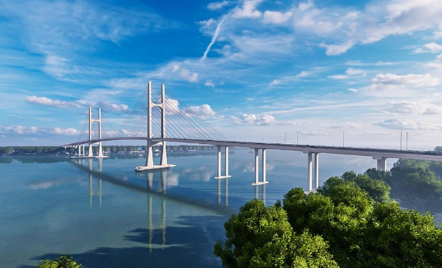 Chưa đầy 2 tháng nữa, cây cầu gần 7.000 tỷ, cách cầu dây văng đầu tiên do Việt Nam thiết kế 3,8km sẽ về đích- Ảnh 2. Chưa đầy 2 tháng nữa, cây cầu gần 7.000 tỷ, cách cầu dây văng đầu tiên do Việt Nam thiết kế 3,8km sẽ về đích- Ảnh 2.