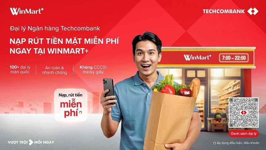 Từ nay: 110 cửa hàng WinMart+ trên toàn quốc trở thành 'cây ATM' của Techcombank