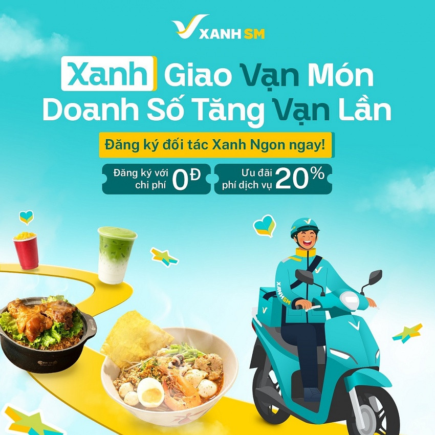 Xanh SM tăng tốc vào thị trường giao đồ ăn, tung ưu đãi cho gần 170.000 đối tác tiềm năng