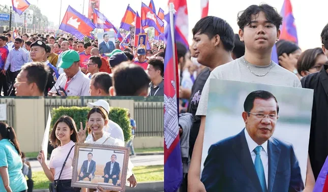 Hàng vạn người tập trung ở thủ đô Campuchia giữa căng thẳng với Thái Lan ảnh 1