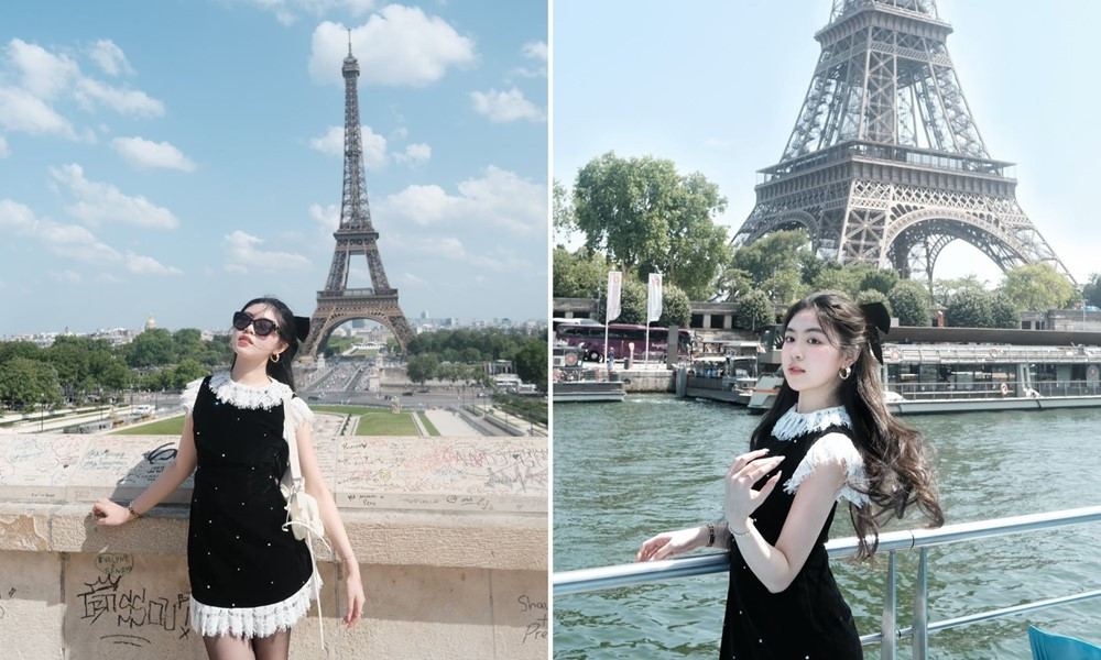 Con gái MC Quyền Linh diện đồ hàng trăm triệu ở Pháp - ảnh 1