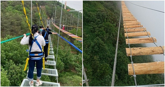 Cầu treo Việt Nam mạo hiểm bậc nhất Đông Nam Á: Chỉ vài tấm gỗ lơ lửng trên độ cao 2.000m để du khách check-in trên mây- Ảnh 3. Cầu treo Việt Nam mạo hiểm bậc nhất Đông Nam Á: Chỉ vài tấm gỗ lơ lửng trên độ cao 2.000m để du khách check-in trên mây- Ảnh 3.
