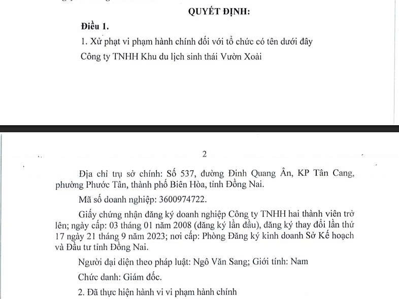 Vi phạm hàng loạt quy định đất đai, một khu du lịch sinh thái ở Đồng Nai bị đình chỉ gần 4 tháng