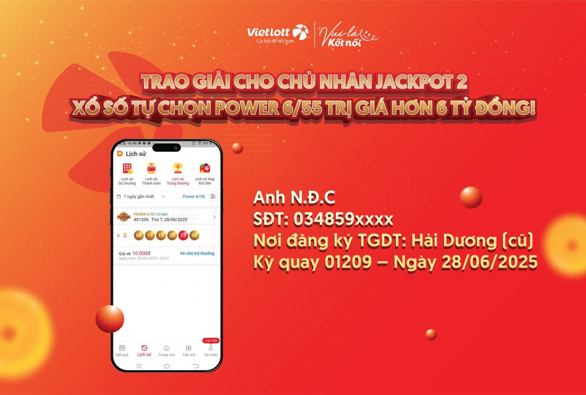 Chủ nhân giải Vietlott hơn 6 tỷ đồng: Chọn số hoàn toàn ngẫu nhiên, khuyên mọi người ‘chơi trong khuôn khổ’