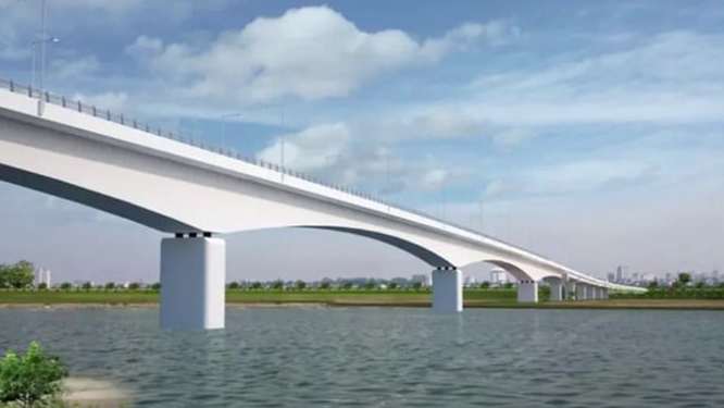 Cây cầu đầu tiên vượt sông Thái Bình, kết nối Bắc Ninh - Hải Phòng dự kiến vượt tiến độ 1 năm- Ảnh 1. Cây cầu đầu tiên vượt sông Thái Bình, kết nối Bắc Ninh - Hải Phòng dự kiến vượt tiến độ 1 năm- Ảnh 1.