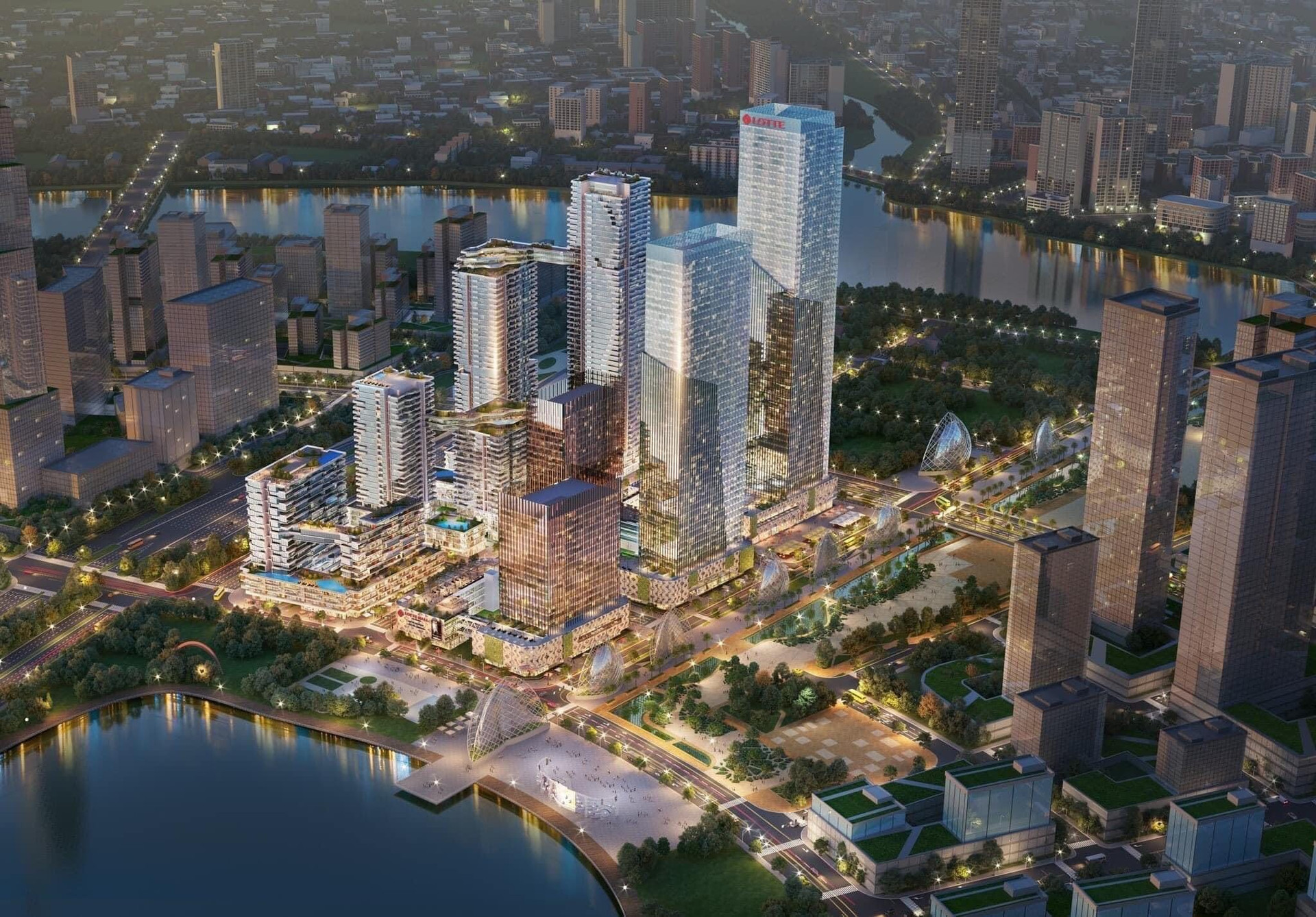 Phối cảnh 3D khu phức hợp thông minh Thủ Thiêm Eco Smart (Lotte Eco Smart City). Nguồn ảnh: Lotte Phối cảnh 3D khu phức hợp thông minh Thủ Thiêm Eco Smart (Lotte Eco Smart City). Nguồn ảnh: Lotte
