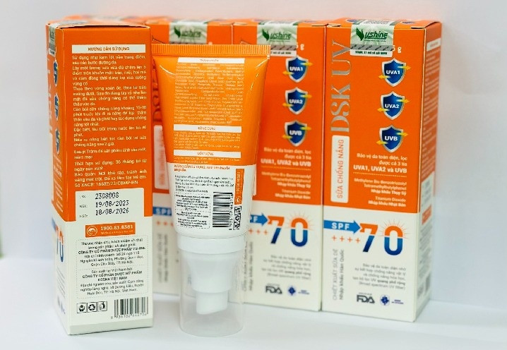 Lô sữa chống nắng DSK UV bị thu hồi toàn quốc vì không đạt chuẩn vi sinh vật