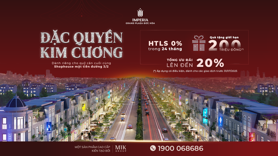 Shophouse Imperia Grand Plaza Đức Hòa: Sở hữu tài sản kép, tối ưu lợi nhuận ngay khi xuống tiền