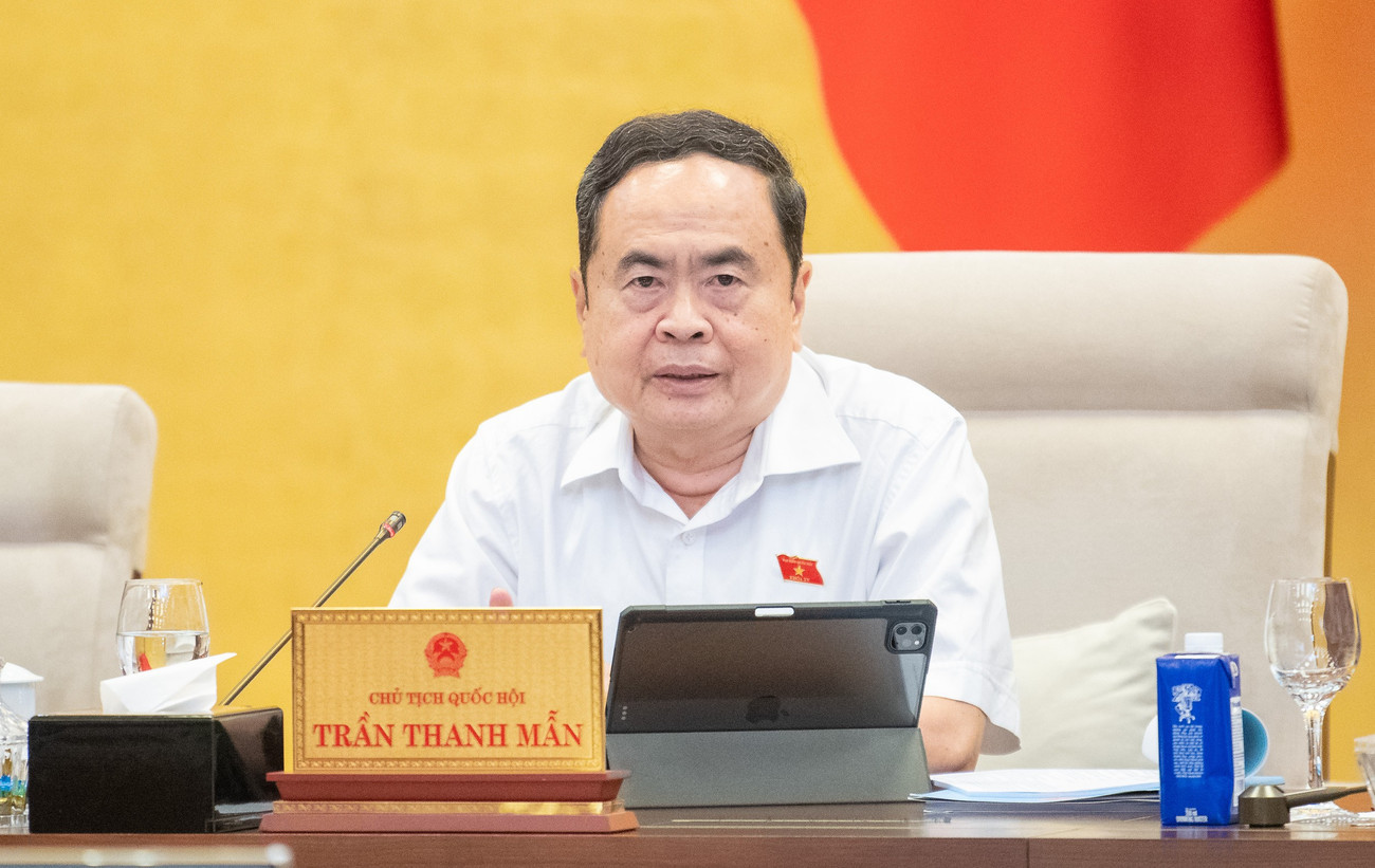 Chủ tịch Quốc hội Trần Thanh Mẫn phát biểu tại phiên họp Ủy ban Thường vụ Quốc hội. 197ctqh.jpg
