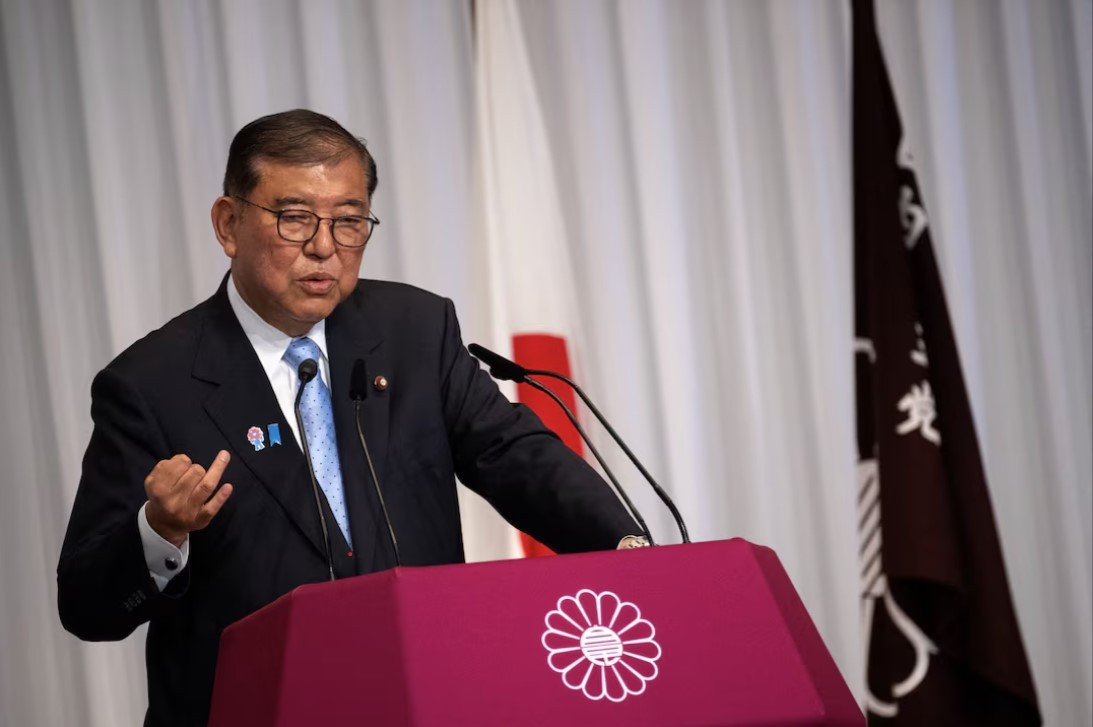 Thủ tướng Nhật Bản Shigeru Ishiba trong cuộc họp báo ngày 21/7. (Ảnh: Reuters) ishiba.jpg