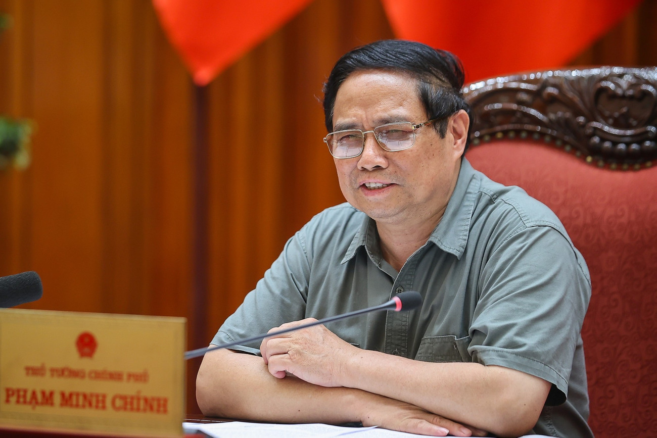 Thủ tướng Phạm Minh Chính chủ trì cuộc họp. Ảnh: VGP 277ttg1.jpg