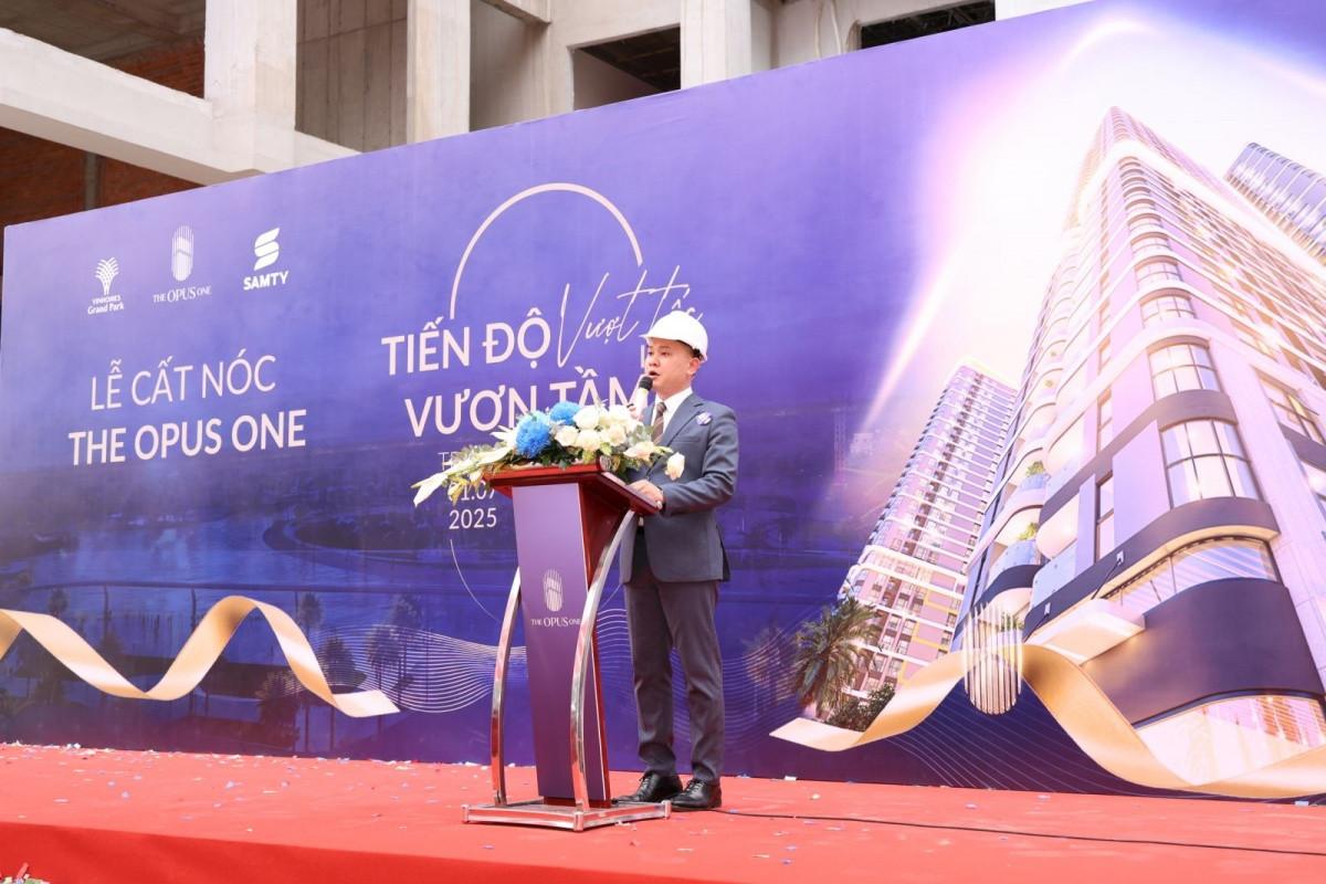 Vinhomes và Samty tổ chức lễ cất nóc 4 tòa tháp The Opus One, dự kiến bàn giao từ quý I/2026