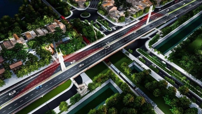 Cầu vượt đường sắt dài gần 300m tại tỉnh Thanh Hóa sắp hợp long- Ảnh 1. Cầu vượt đường sắt dài gần 300m tại tỉnh Thanh Hóa sắp hợp long- Ảnh 1.
