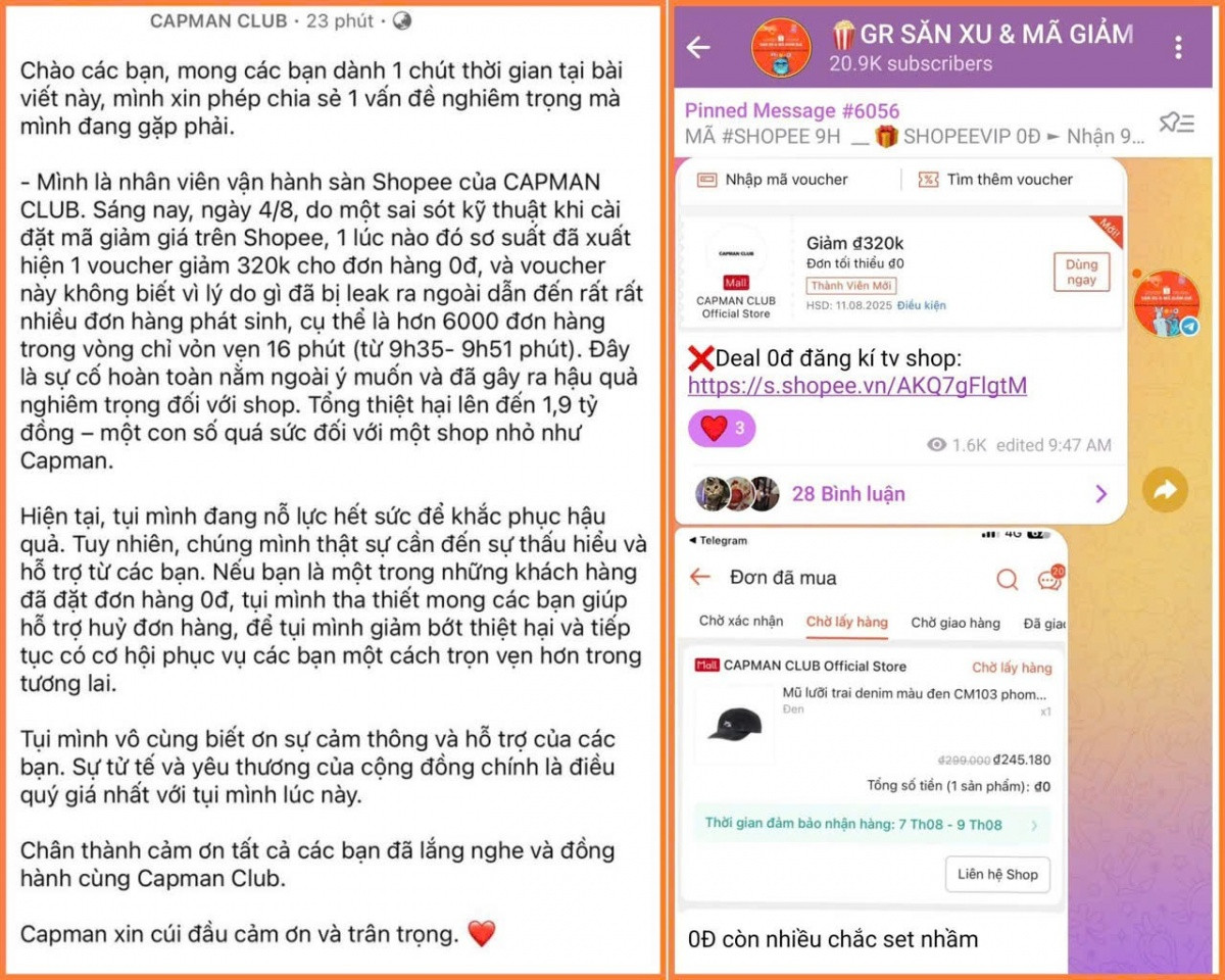 Cài nhầm mã giảm giá trên Shopee, shop quần áo đứng trước nguy cơ mất gần 2 tỷ