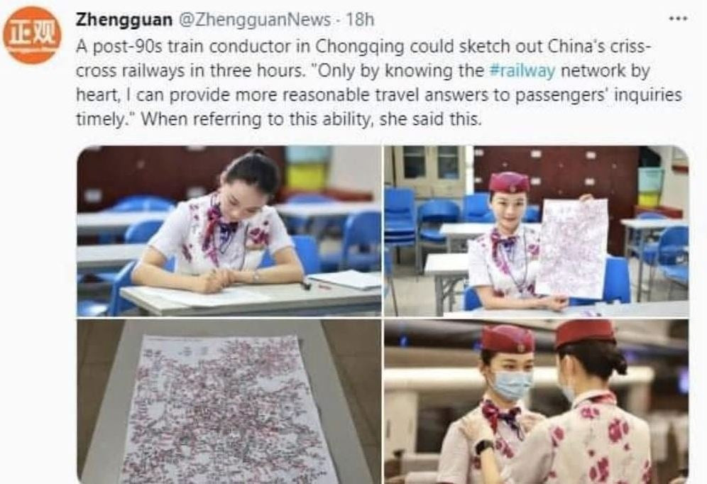 Nữ nhân viên khiến ngành đường sắt ngả mũ: Ghi nhớ và vẽ lại chính xác bản đồ của 1.092 nhà ga, 388 tuyến đường và 975 điểm tính cước