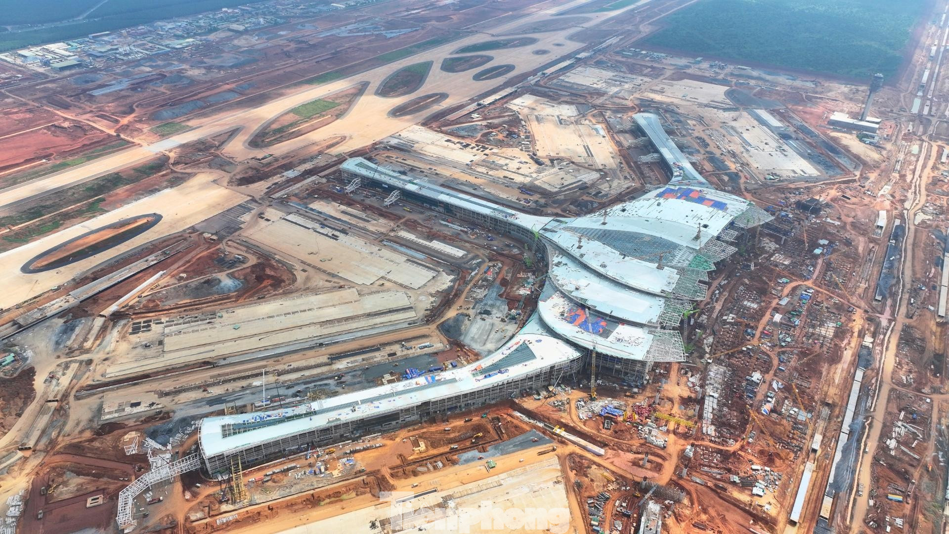 Dự án cảng HKQT Long Thành đang trong giai đoạn hoàn thiện. Ảnh: ACV. tp-long-thanh-2.jpg