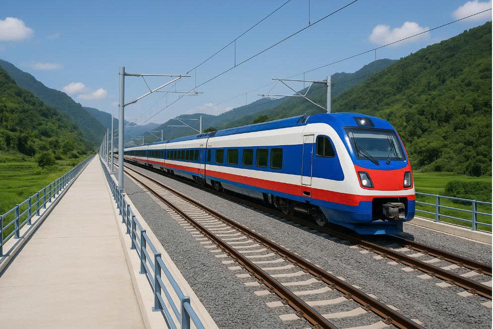 Tuyến đường sắt Lào Cai - Hà Nội - Hải Phòng đoạn qua tỉnh Lào Cai sẽ thay đổi hướng tuyến. Ảnh minh họa