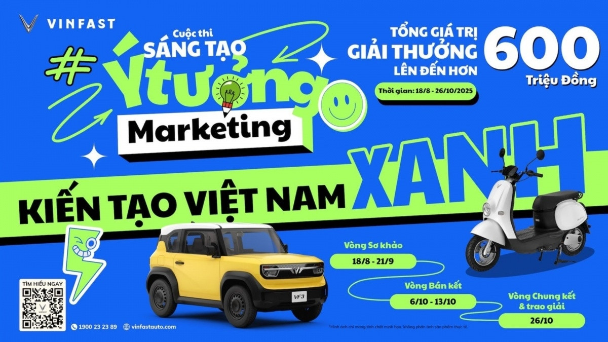 VinFast tổ chức cuộc thi tìm ý tưởng marketing, giải thưởng lên tới hơn 600 triệu đồng