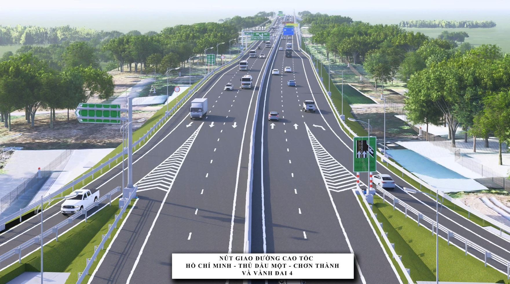 Phối cảnh cao tốc TP. HCM - Thủ Dầu Một - Chơn Thành. Nguồn ảnh: Becamex