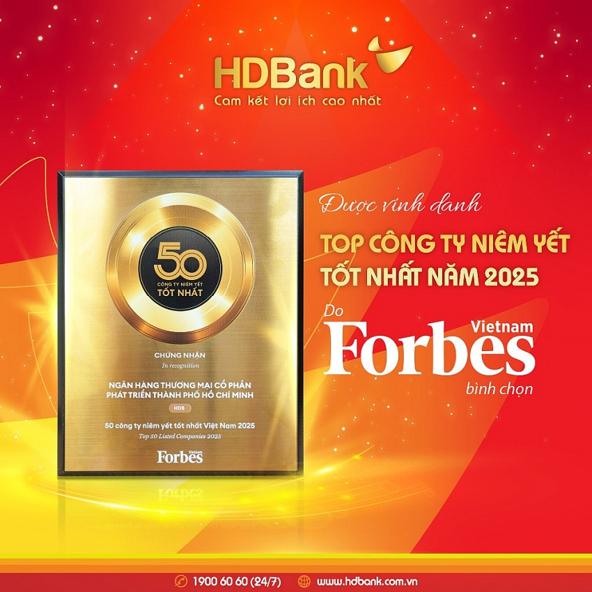 HDBank lọt Top 50 doanh nghiệp niêm yết tiêu biểu nhất 2025