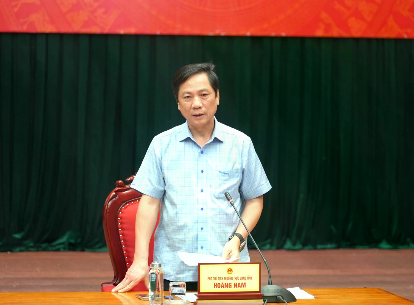 Phó Chủ tịch Thường trực UBND tỉnh Quảng Trị Hoàng Nam phát biểu kết luận hội nghị. 5-bao-vo-20250823113007.jpg