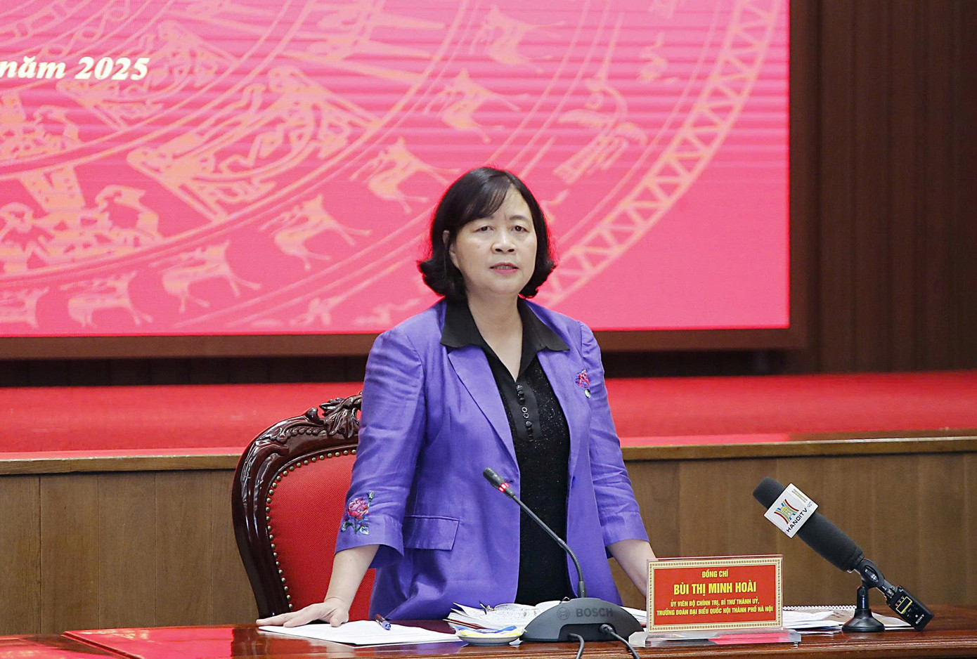 Bí thư Hà Nội Bùi Thị Minh Hoài phát biểu chỉ đạo tại hội nghị. Ảnh: Viết Thành. tienphong-238bthn.jpg