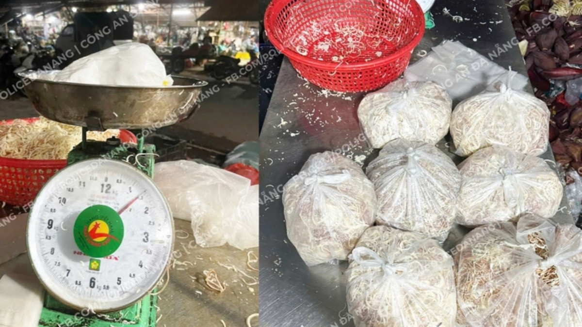 Hoa chuối trắng phau nhờ 'tắm' hoá chất trước khi tuồn ra thị trường
