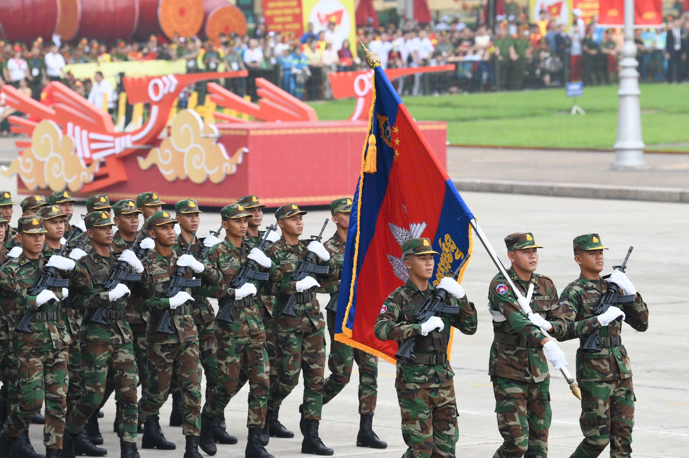 Khối quân nhân Campuchia tham gia diễu binh trên Quảng trường Ba Đình ngày 2/9. Ảnh: Trọng Tài img-0048.jpg