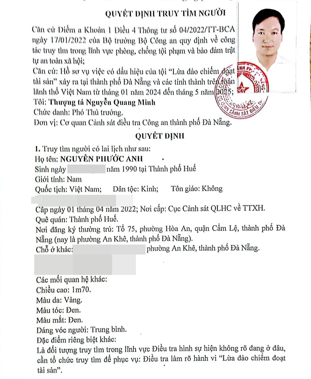 Công an truy tìm Nguyễn Phước Anh - ảnh 1