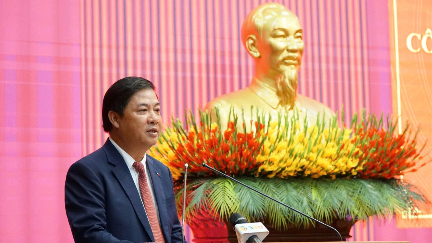Ông Lương Nguyễn Minh Triết, tân Bí thư Thành ủy Đà Nẵng phát biểu tại lễ công bố quyết định. 0ea53bcd5402df5c8613-5654.jpg