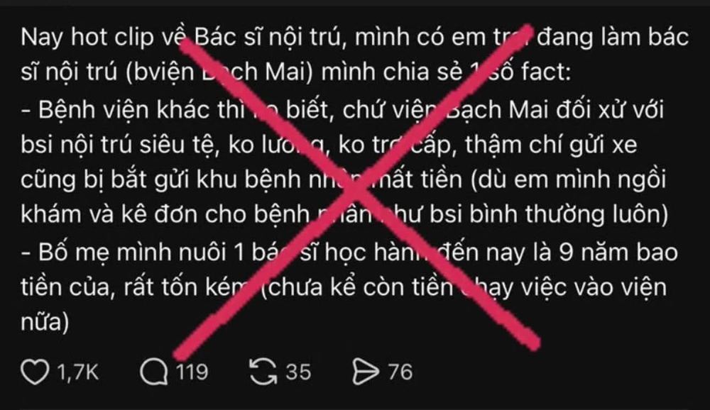 Xử lý chủ shop online đăng tin ‘Bệnh viện Bạch Mai đối xử với bác sĩ nội trú siêu tệ’ - ảnh 2