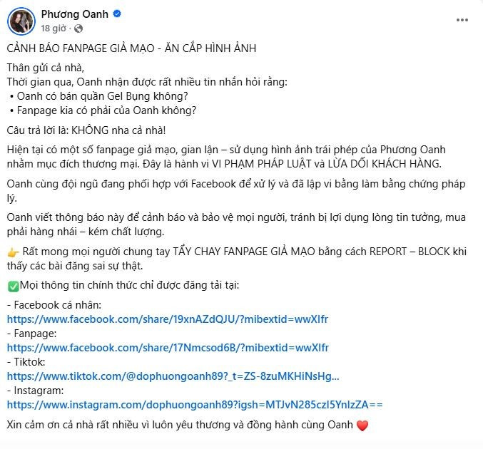 Phương Oanh - vợ Shark Bình cảnh báo đến 1 triệu người hâm mộ cả nước - ảnh 1