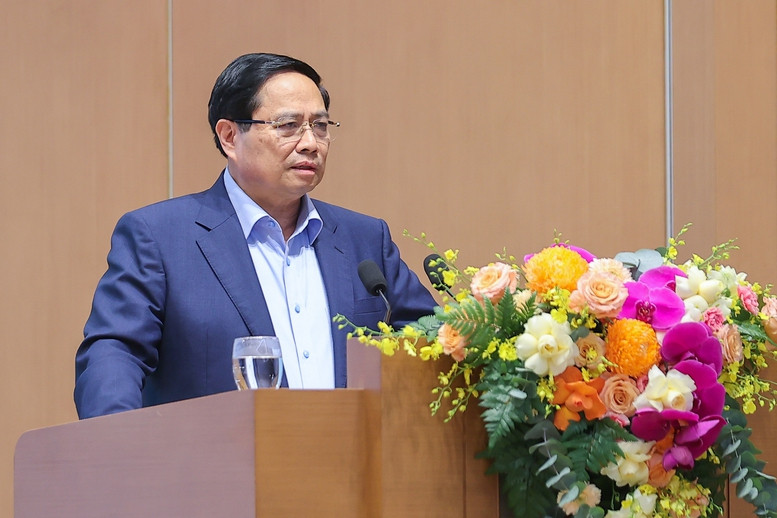Thủ tướng Chính phủ Phạm Minh Chính tại buổi làm việc. Nguồn ảnh: Báo Chính phủ