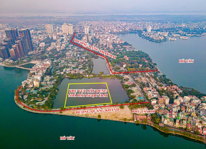 Khu vực dự kiến làm dự án Nhà hát Ngọc Trai và Công viên văn hóa - nghệ thuật chuyên đề. Nguồn ảnh: Internet