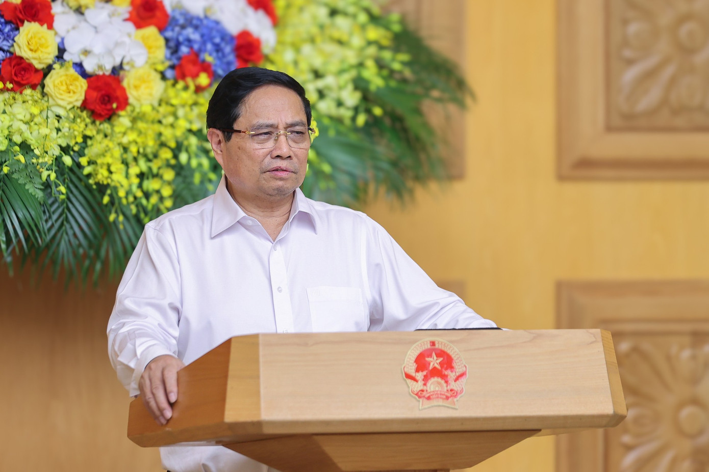 Thủ tướng Phạm Minh Chính phát biểu tại cuộc họp. Ảnh: VGP 310ttg1.jpg