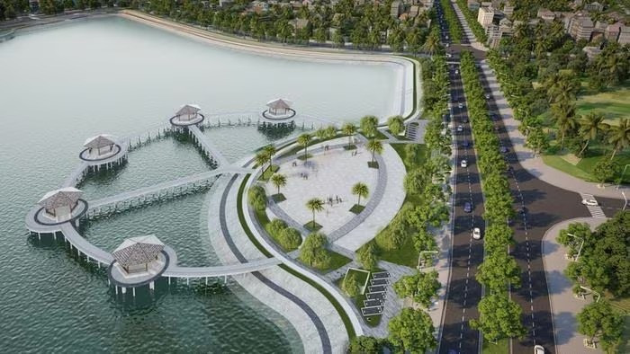 Tuyến mương Việt Hưng - Cầu Bây và hồ điều hòa Cự Khối. Nguồn ảnh: Báo Phụ nữ Việt Nam