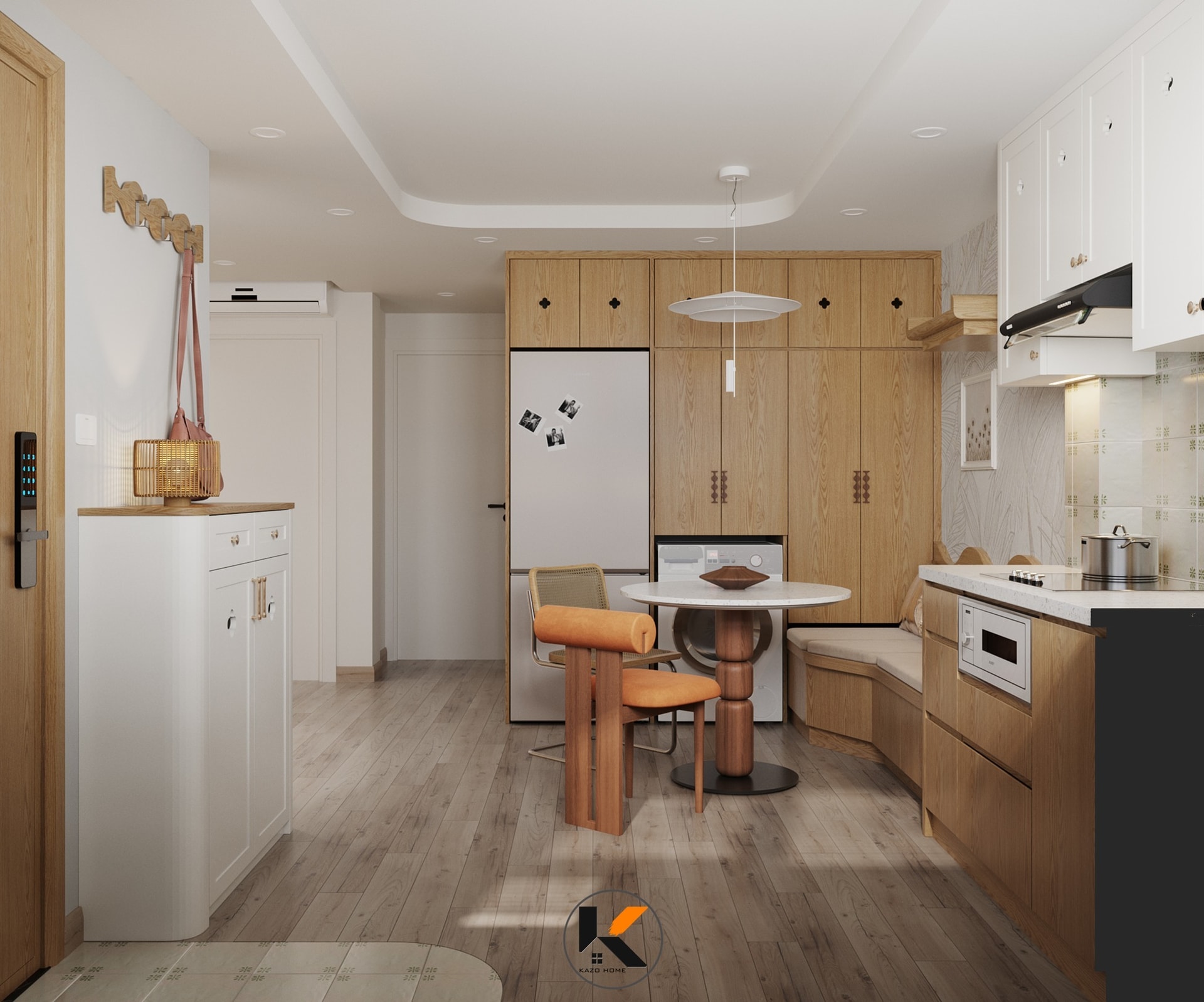 Hòa mình vào không gian tối giản và ấm cúng trong căn hộ 60m2 mang đậm phong cách Japandi thanh lịch- Ảnh 3.