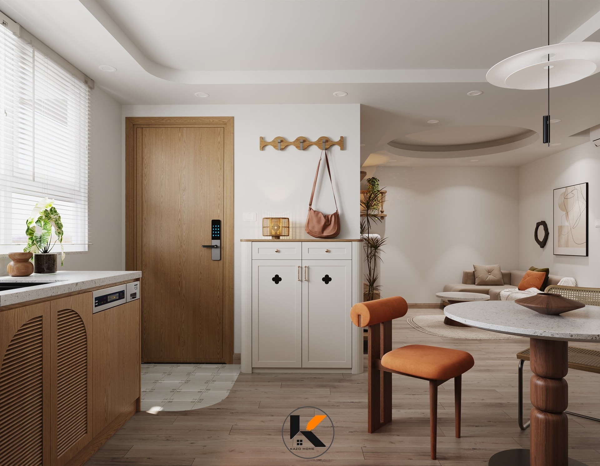 Hòa mình vào không gian tối giản và ấm cúng trong căn hộ 60m2 mang đậm phong cách Japandi thanh lịch- Ảnh 4.
