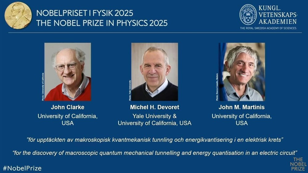Giải Nobel Vật lý 2025 vinh danh người mở ra kỷ nguyên điện toán lượng tử - ảnh 1