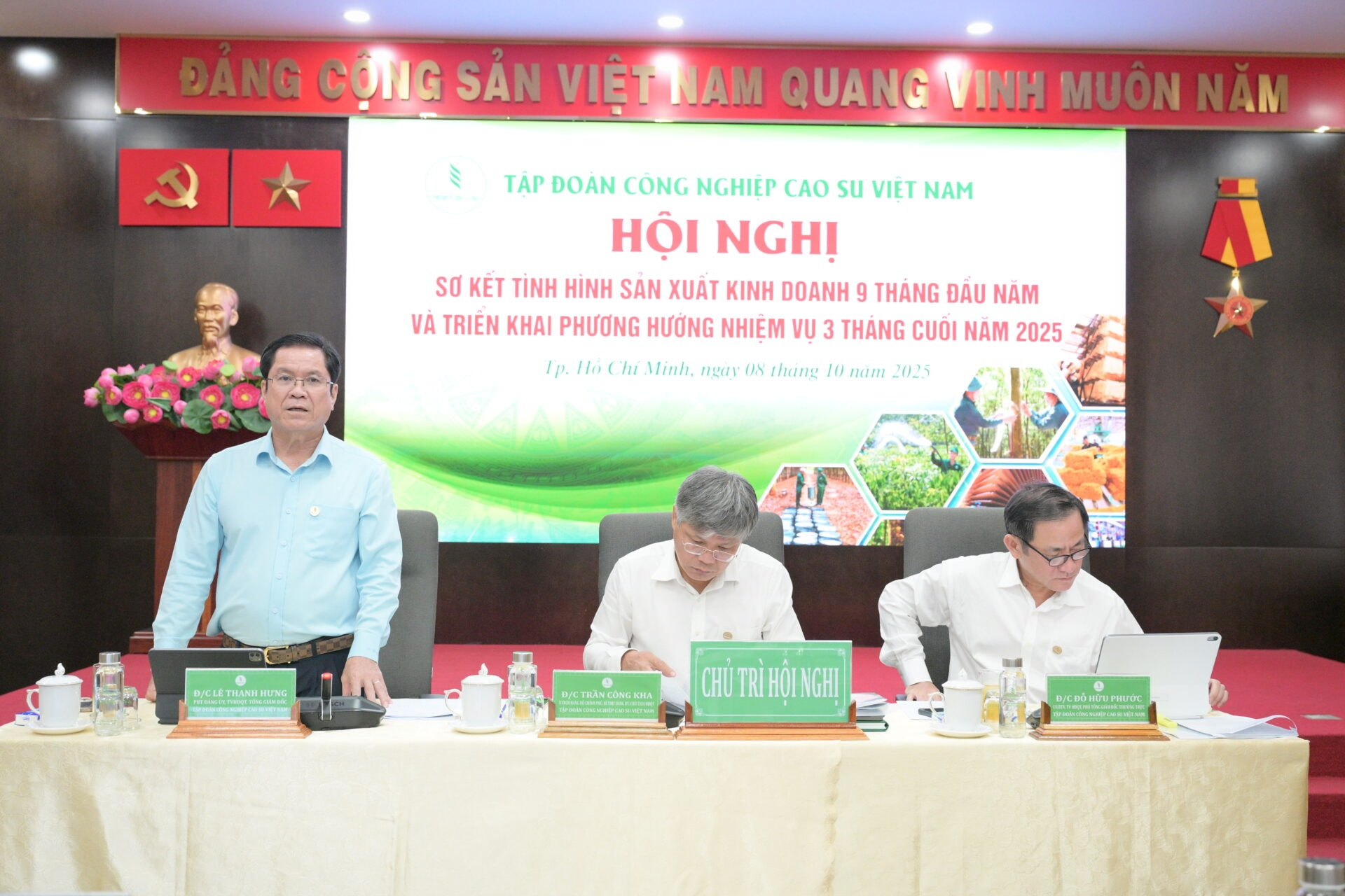 Hội nghị sơ kết tình hình sản xuất kinh doanh 9 tháng đầu năm và triển khai phương hướng, nhiệm vụ 3 tháng cuối năm 2025 của VRG (Ảnh: VRG)