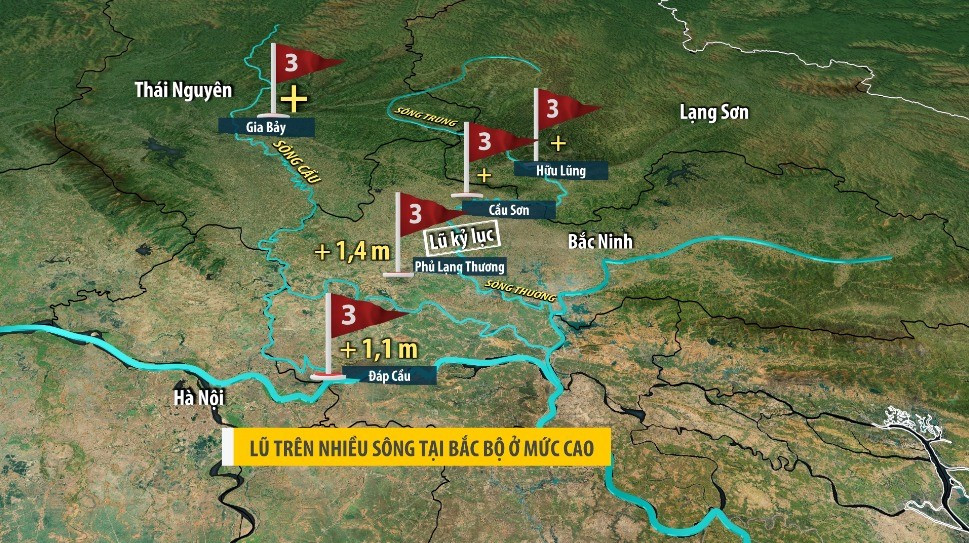 Lũ kỷ lục trên sông Cầu, sông Thương vượt mức lịch sử, 4 tỉnh Thái Nguyên, Cao Bằng, Lạng Sơn, Bắc Ninh ngập đến bao giờ? - ảnh 2