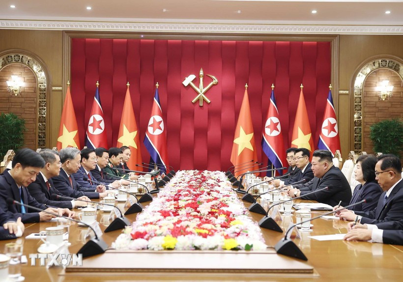 Toàn cảnh cuộc hội đàm. Ảnh: TTXVN kim-jong-un-1.jpg